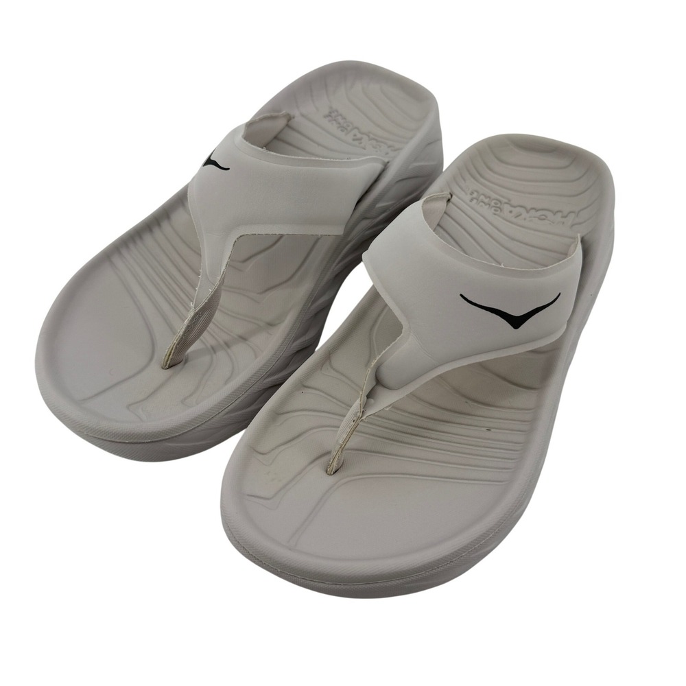 Hoka Ora Recovery Flip Flop Sandal Lunar Gray Women 7 Casual Comfy Thong Slides
